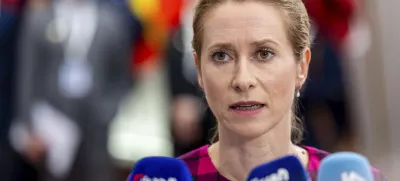 European Union foreign policy chief Kaja Kallas arrives for the EU-Southern Neighbourhood ministerial meeting at the EU Council building in Brussels, Monday, July 14, 2025. (AP Photo/Geert Vanden Wijngaert)