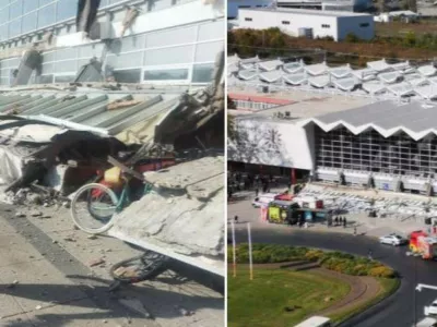 Zru&scaron;enje nadstre&scaron;ka postaje Novi Sad Foto: X/@Serbnews