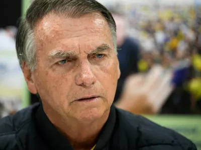 Former Brazilian President Jair Bolsonaro attends an interview with Reuters in Brasilia, Brazil, July 18, 2025. REUTERS/Mateus Bonomi