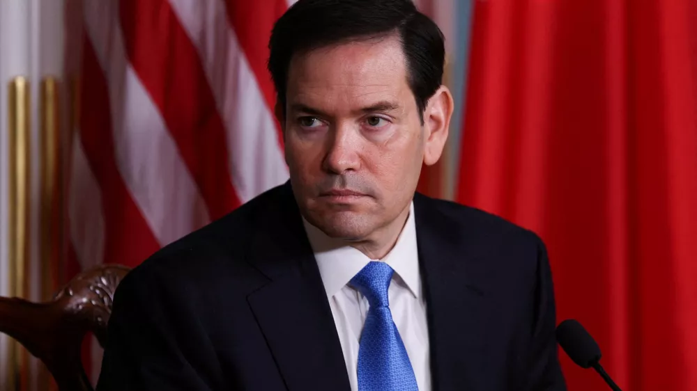 FILE PHOTO: U.S. Secretary of State Marco Rubio attends a nuclear cooperation Memorandum of Understanding (MOU) signing ceremony with Bahrain's Foreign Minister Abdullatif bin Rashid Al Zayani (not pictured), at the U.S. Department of State in Washington, D.C., U.S., July 16, 2025. REUTERS/Umit Bektas/File Photo
