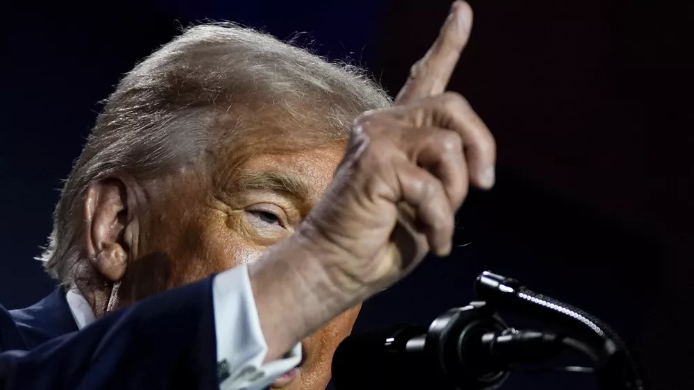 President Donald Trump speaks during an AI summit at the Andrew W. Mellon Auditorium, Wednesday, July 23, 2025, in Washington. (AP Photo/Julia Demaree Nikhinson)