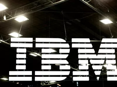 FILE PHOTO: The IBM logo is seen during the Viva Technology conference dedicated to innovation and startups at Porte de Versailles exhibition center in Paris, France, June 12, 2025. REUTERS/Benoit Tessier/File Photo