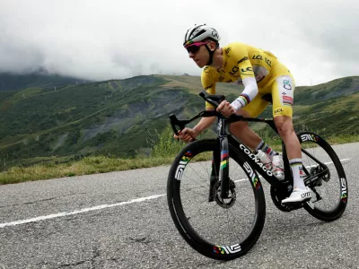 Cycling - Tour de France - Stage 18 - Vif to Courchevel Col de la Loze - Vif, France - July 24, 2025 UAE Team Emirates XRG's Tadej Pogacar in action during stage 18 REUTERS/Benoit Tessier   TPX IMAGES OF THE DAY