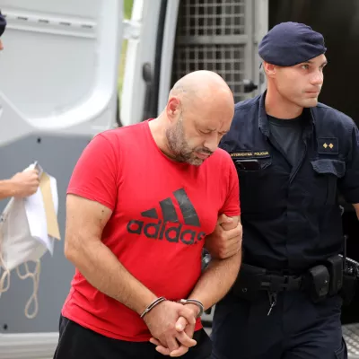 28.07.2025., Pula - Na pulski su Zupanijski Sud privedena trojica osumnjicenih za napad na mladog Slovenca u poreckom nocnom klubu. Photo: Sasa Miljevic/PIXSELL