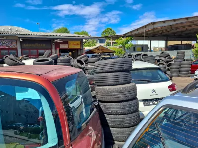 31.7.2025 odpadne gume, vulkanizer, avtomobilske pnevmatike, avto guma.. Foto Luka Cjuha