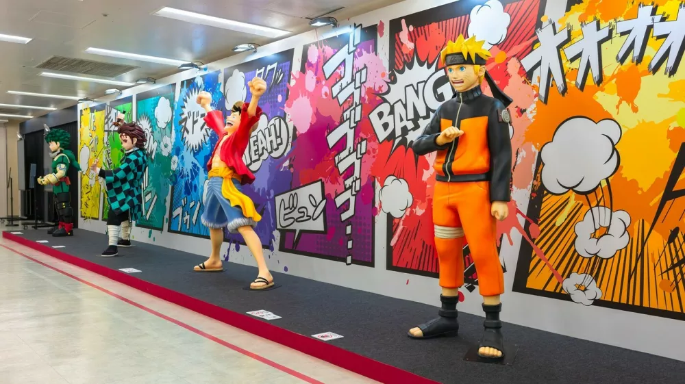 tokyo, ikebukuro - jul 09 2024: Life-size figurines of Japanese manga and anime heroes from Naruto, One Piece, Demon Slayer and My Hero Academia displayed at the free event 20th Jump Store Festival.,Image: 967367442, License: Royalty-free, Restrictions:, Model Release: noFoto: Profimedia