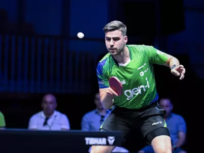 22.06.2025 - polfinale: Darko Jorgić VS Felix Lebrun, domači namiznoteni&scaron;ki turnir WTT Star Contender v Ljubljani FOTO: Nik Erik Neubauer