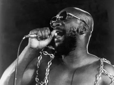 LOS ANGELES - AUGUST 20: Singer and composer Isaac Hayes performs onstage in a still from the movie "Wattstax" which documented the Wattstax music festival at the Los Angeles Coliseum on August 20, 1972 in Los Angeles, California. (Photo by Michael Ochs Archives/Getty Images)