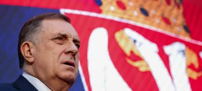 FILE PHOTO: President of Republika Srpska (Serb Republic) Milorad Dodik attends a protest in Banja Luka, Bosnia and Herzegovina, February 25, 2025. REUTERS/Amel Emric/File Photo