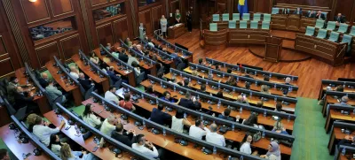 Lawmakers attend the plenary session as Kosovo's parliament fails to elect a new speaker for the fifty-second time in Pristina, Kosovo July 25, 2025. REUTERS/Valdrin Xhemaj