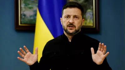 Odločitve brez Ukrajine ne bodo prinesle miru, je danes opozoril ukrajinski predsednik Volodimir Zelenski.&nbsp;/ Foto: Reuters