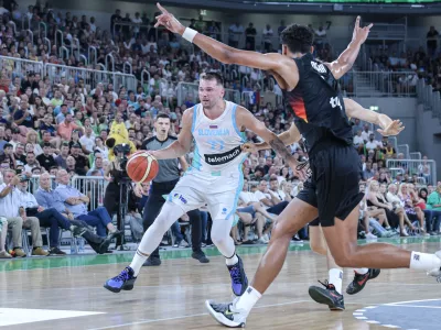 Luka Dončić- 08.08.2025 - ko&scaron;arka - prijateljska tekma mo&scaron;kih reprezentanc Slovenija: Nemčija v pripravah za nastop na bližnjem evropskem prvenstvu//FOTO: Jaka Gasar