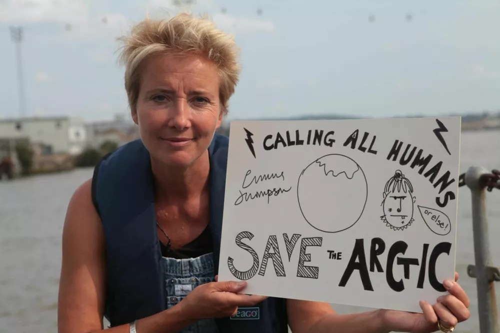 Actor Emma Thompson prepares for her voyage to the Arctic.