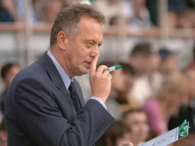 trener Zmago Sagadin, ko&scaron;arka Union Olimpija: AEK Atene, ko&scaron;arka - evroliga, mo&scaron;ki, 4. krog predtekmovanja: skupina A,  //FOTO: Jaka AdamičOPOMBA: ZA OBJAVO V ČASOPISU DNEVNIK / Foto: Jaka Adamič