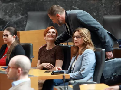 10.07.2025 - nadaljevanje seje DZ, na kateri bodo poslanci na predlog opozicije obravnavali interpelacijo ministrice za kulturo Aste Vrečko;Asta Vrečko, Klemen Bo&scaron;tjančičFoto: Tomaž Skale