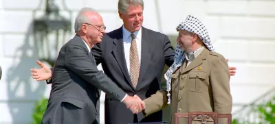 Bill Clinton, Yitzhak Rabin in Yasser Arafat