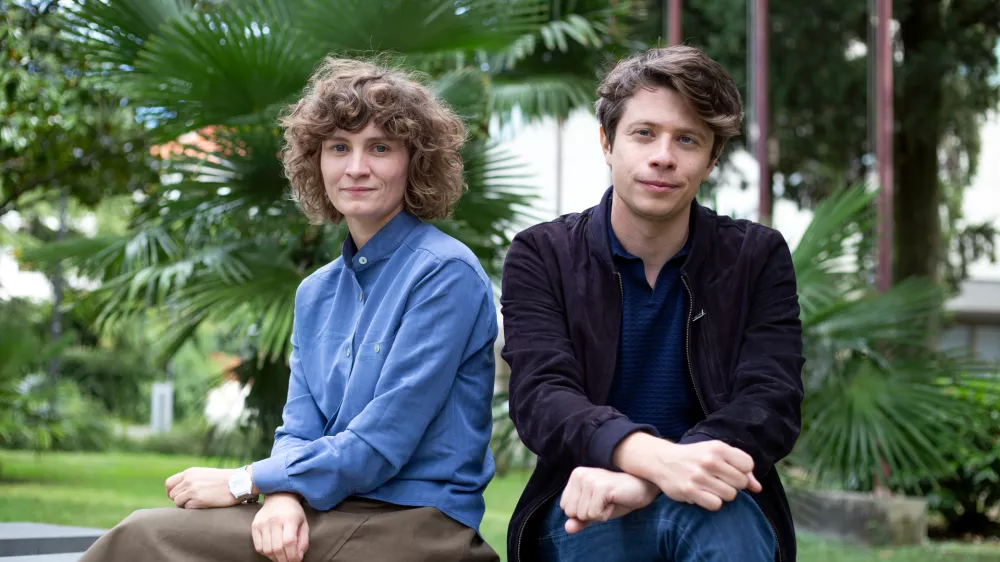 - 20.9.2019 - Marina Gumzi, producentka; Gregor Božič, režiser, montažer in direktor fotografijeFoto: Matjaž Ru&scaron;t