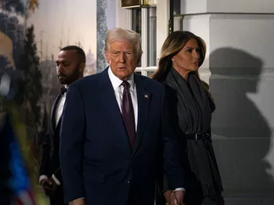 WASHINGTON, DC - MARCH 04: U.S. President Donald Trump addresses a joint session of Congress at the U.S. Capitol on March 04, 2025 in Washington, DC. Vice President JD Vance and Speaker of the House Mike Johnson (R-LA) applaud behind him. President Trump was expected to address Congress on his early achievements of his presidency and his upcoming legislative agenda. Credit: Win McNamee / Pool via CNP.04 Mar 2025Pictured: President Donald Trump and First Lady Melania Trump depart the White House to address a joint session of Congress at the U.S. Capitol in Washington, DC on Tuesday, March 4, 2025. Credit: Bonnie Cash / Pool via CNP.,Image: 972120640, License: Rights-managed, Restrictions: NO Australia, New Zealand, Unknown Country, Model Release: no