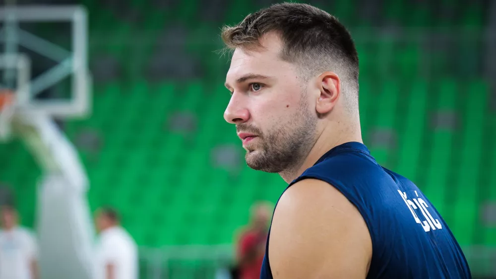 Ljubljana, dvorana Stozice.Trening moske clanske kosarkarske reprezentance v okviru priprav na evropsko prvenstvo.Kosarkar Luka Doncic.