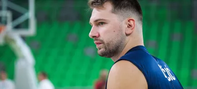 Ljubljana, dvorana Stozice.Trening moske clanske kosarkarske reprezentance v okviru priprav na evropsko prvenstvo.Kosarkar Luka Doncic.