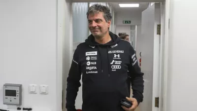 - Aleš Brezavšček, trener,- 27.01.2025. - Novinarska konferenca smučarske reprezentance Slovenije v hitrih disciplinah.//FOTO: Bojan Velikonja