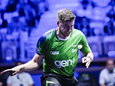 22.06.2025 - polfinale: Darko Jorgić VS Felix Lebrun, domači namiznoteni&scaron;ki turnir WTT Star Contender v Ljubljani FOTO: Nik Erik Neubauer