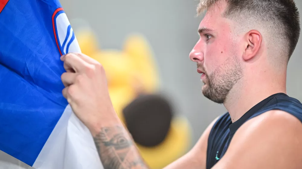 Ljubljana, Stozice.Prijateljska kosarkarska tekma med Slovenijo in Veliko Britanijo v okviru priprav na EP.Slovenski kosarkar Luka Doncic.