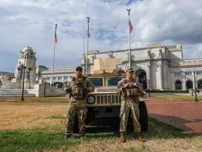 WASHINGTON, UNITED STATES - AUGUST 24: Members of the National Guard are seen at Union Station on August 24, 2025, in Washington D.C., United States. Yasin Ozturk / AnadoluNo Use USA No use UK No use Canada No use France No use Japan No use Italy No use Australia No use Spain No use Belgium No use Korea No use South Africa No use Hong Kong No use New Zealand No use Turkey