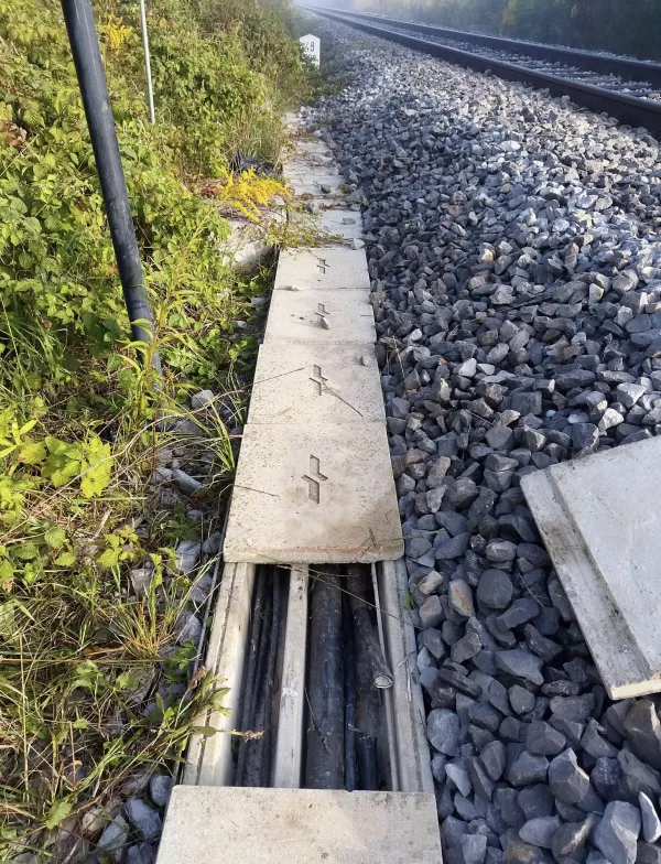 Kocevje.V ponedeljek okoli 23. ure so na obmocju zelezniske postaje Kocevje neznani storilci poskodovali in ukradli progovni kabel za delovanje signalnovarnostnih naprav.Foto: SZ