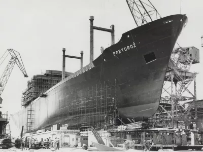 Ladja Portorož, ki so jo zgradili v Pulju v ladjedelnici Uljanik / Foto: Arhiv Pomorskega Muzeja Sergej Ma&scaron;era Piran