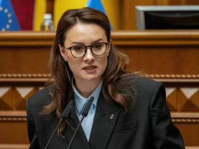 FILE PHOTO: Newly appointed Ukrainian Prime Minister Yulia Svyrydenko attends a session of Ukrainian parliament, amid Russia's attack on Ukraine, in Kyiv, Ukraine July 17, 2025. REUTERS/Andrii Nesterenko/File Photo