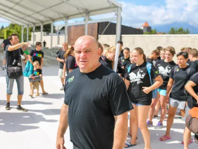 24.08.2016. Brezjetrener celjskega kluba Sankaku in strokovni direktor slovenske reprezentance Marjan Fabjan med obljubljenim romanjem med Lopato in Brezjem je pri&scaron;el na cilj na Brezjefoto: Bojan Velikonja