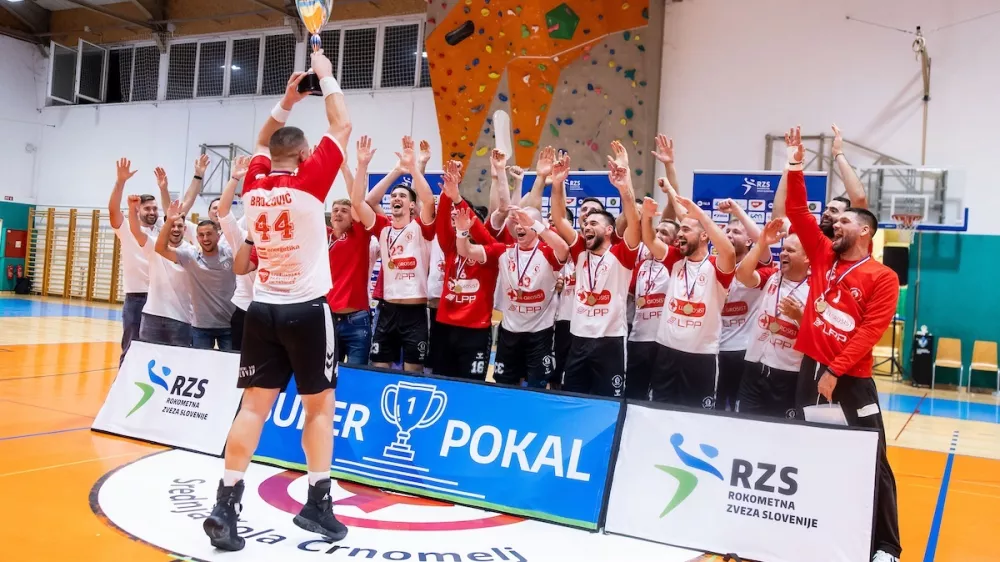 during Superpokal 2025 handball match between MRK Krka and RD LL Grosist Slovan, on August 30, 2025 in Crnomelj, Slovenia. Photo by Vid Ponikvar / Sportida