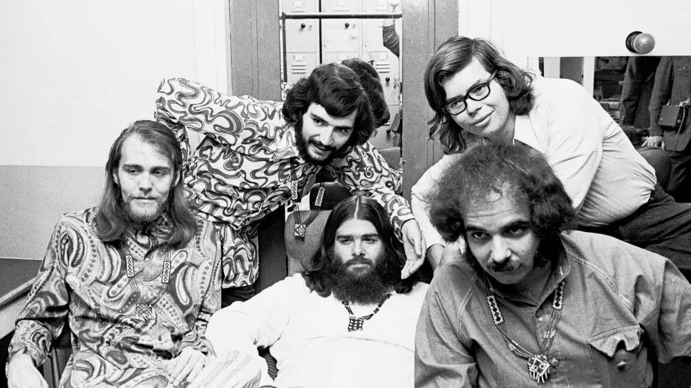 Larry Taylor, Fito de la Parra, Bob "The Bear" Hite, Alan Wilson and Henry Vestine of Canned Heat, 1970 (Photo by Chris Walter/WireImage)