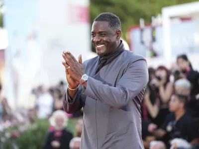 Idris Elba poses for photographers at the red carpet for the film 'A House of Dynamite' during the 82nd edition of the Venice Film Festival in Venice, Italy, on Tuesday, Sept. 2, 2025. (Photo by Scott A Garfitt/Invision/AP)