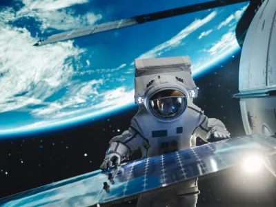 3D graphics resources for earth - https://nasa3d.arc.nasa.gov/detail/ear0xuu2. The final backdrop was produced in Blender - open source 3D graphics software. / Foto: Gorodenkoff