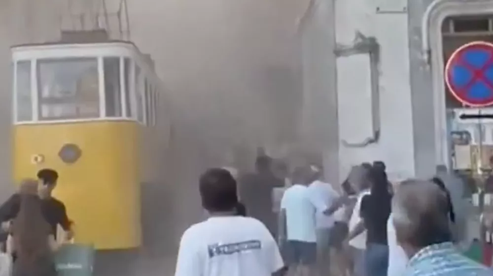 Nesreča tramvaja v Lizboni.