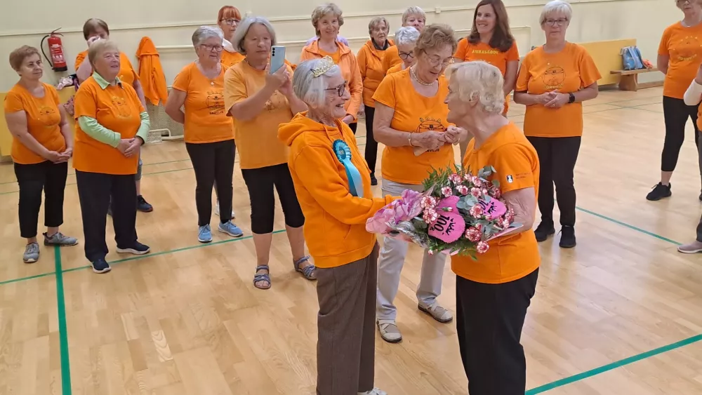 Dru&scaron;tva &Scaron;ola zdravja &ndash; Dravlje, stoletnica Vida Matić / Foto: Milan Kočar