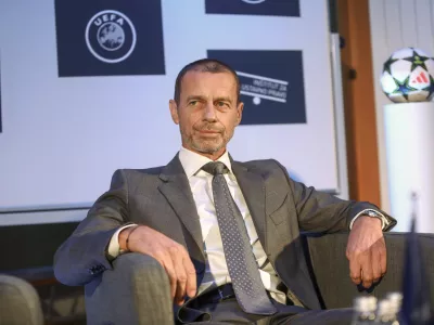Aleksander Čeferin predsednik UEFA8.11.2024 - pogovor s predsednikom Uefe Aleksandrom Čeferinom o izzivih evropskega nogometa, ki ga pripravljajo Litteralis, In&scaron;titut za ustavno pravo, &Scaron;tudentsko dru&scaron;tvo PandaFOTO: LUKA CJUHA