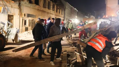 Petrinja- 29.12.2020 &ndash; Hrva&scaron;ka - ru&scaron;ilni potres z magnitudo 6,3 na območju Petrinje jugovzhodno od Zagreba, ki je zahteval sedem smrtnih žrtev, med njimi tudi 12-letno deklico &ndash; //FOTO: Bojan Velikonja / Foto: Bojan Velikonja