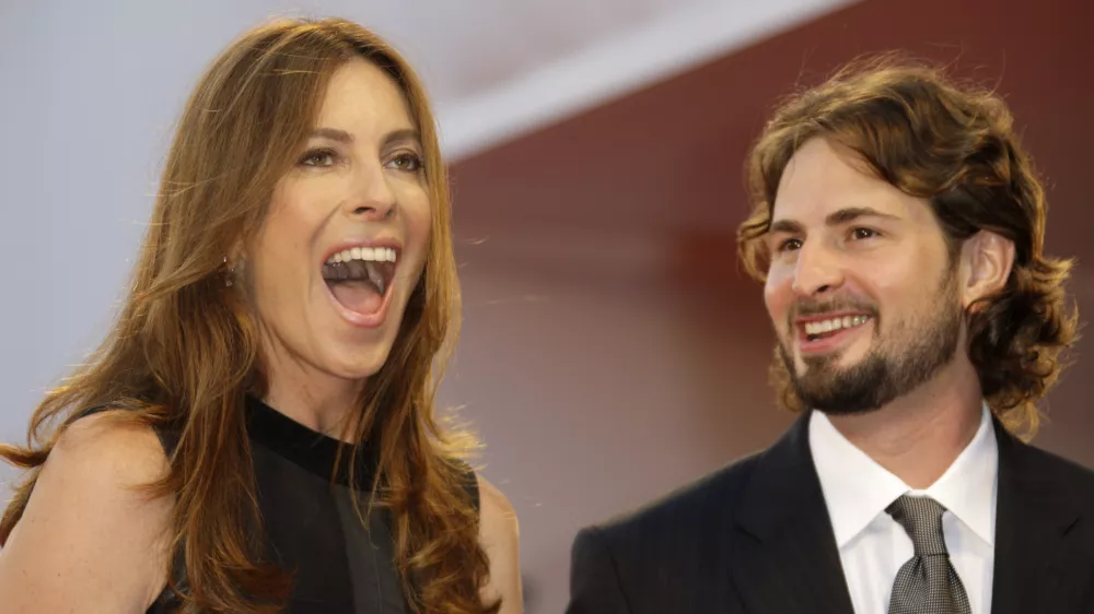 Director Kathryn Bigelow and scriptwriter Mark Boal arrive for the screening of the movie 'The Hurt Locker' at the 65th edition of the Venice Film Festival in Venice, Italy, Thursday, Sept. 4, 2008. (AP Photo/Joel Ryan)