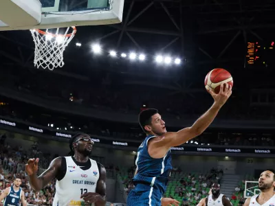 - Martin Krampelj,- 20.08.2025. - Pripravljalna tekma v ko&scaron;arki Slovenija - Velika Britanija pred odhodom na Evropsko prvenstvo na Poljskem.//FOTO: Bojan Velikonja