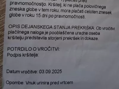 Babica dobila kazen, ker je vnuk uriniral pri vrtcu