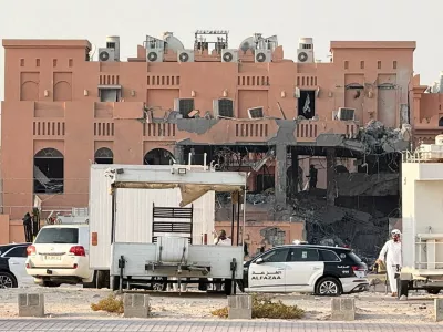 A damaged building, following an Israeli attack on Hamas leaders, according to an Israeli official, in Doha, Qatar, September 9, 2025. REUTERS/Ibraheem Abu Mustafa TPX IMAGES OF THE DAY
