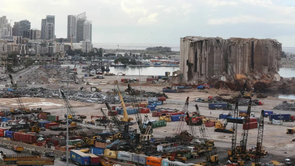 FILE PHOTO: A view shows the site of the Aug. 4 explosion at Beirut port, in Beirut, Lebanon December 9, 2020. Picture taken December 9, 2020. REUTERS/Mohamed Azakir/File Photo
