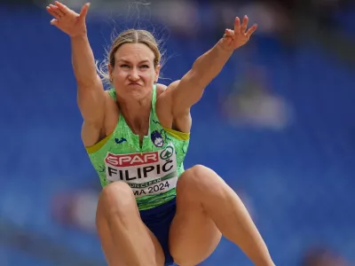 Athletics - European Athletics Championships - Stadio Olimpico, Rome, Italy - June 11, 2024 Slovenia's Neja Filipic in action during the women's long jump qualification REUTERS/Aleksandra Szmigiel