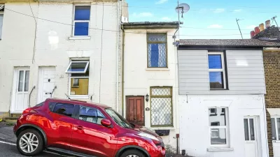 The 7ft wide Victorian property in Chatham, Kent. One of Britain's thinnest homes is up for auction - a two-bedroom terrace house standing at just 7ft wide. The empty Victorian property in Chatham, Kent, is being auctioned this week with a guide price of just �75,000. The fixer-upper has a bedroom which is a tiny 4ft 7ins wide and the total floorspace for the house is a measly 49 sq metres. Photo released 15/09/2025,Image: 1037660187, License: Rights-managed, Restrictions: Editorial use, commercial use may require additional licenses. We don't use AI to make images which could be mistaken for news photos. AI use will be clearly indicated. Supplied on condition you ensure personal data is processed in compliance with UK GDPR, Model Release: no