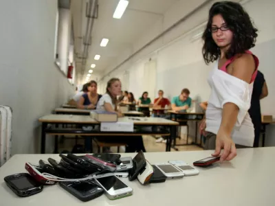 Italy - September 16, 2025.Italy is banning smartphone in schools..Italy bans cellphone use in schools during education hours. Cellphones use remain permitted only in exceptional cases, such as when they serve as assistive tools for students with disabilities or specific learning difficulties, or when justified by personal needs..The ban is effective from September 2025 in all public and private schools, including kindergartens, primary schools and all levels of secondary schools.Archive photo undated - Naples Italy,Image: 1037791799, License: Rights-managed, Restrictions: * France, Germany and Italy Rights Out *, Model Release: no