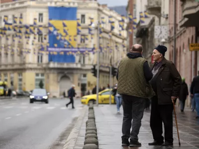 27.02.2025., Sarajevo, Bosna i Hercegovina - Povodom Dana nezavisnosti Bosne i Hercegovine ulice u Sarajevu su ukrasene zastavama BiH. Photo: Armin Durgut/PIXSELL