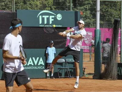 Blaž Rola- 16.09.2023 &ndash; tenis mo&scaron;ki &ndash; Slovenija: Luksemburg, dvoboj v drugi evro-afri&scaron;ki skupini, Davisov pokal, II. svetovna skupina //FOTO: Luka Cjuha